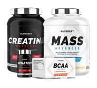Programme Prise De Masse Expert - Mass Advanced 2,5kg Vanille Crémeuse - Créatine Hardcore - Bcaa Xtreme - Xenatest Hardcore
