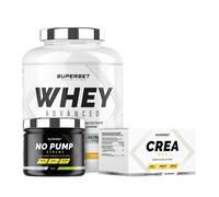 Programme Prise de Muscle Sec Confirmé - 100% Whey Proteine Advanced 2kg Banana Split - No Pump Xtreme Mojito - Créa Max