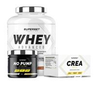 Programme Prise De Muscle Sec Confirmé - 100% Whey Proteine Advanced 2kg Choco Nut - No Pump Xtreme Pina Colada - Créa Max