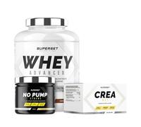 Programme Prise de Muscle Sec Confirmé - 100% Whey Proteine Advanced 2kg Chocolat - No Pump Xtreme Pina Colada - Créa Max