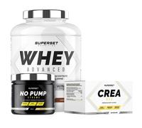 Programme Prise De Muscle Sec Confirmé - 100% Whey Proteine Advanced 2kg Chocolat - No Pump Xtreme Pina Colada - Créa Max