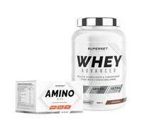 Programme Prise de Muscle Sec Débutant - 100% Whey Proteine Advanced 900g Chocolat - Amino Max