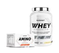 Programme Prise De Muscle Sec Débutant - 100% Whey Proteine Advanced 900g Vanille Crémeuse - Amino Max