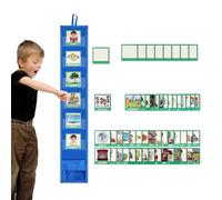 Programme quotidien pour la maison - Table de routine de l'heure du coucher - Table de poche pour la salle de classe avec 45 activités et 9 cartes vierges, outil visuel et comportemental pour l'école