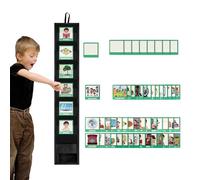 Programme quotidien visuel | min Pocket Board of the Travel Calendar - Planificateur pour portable avec 45 activités et 9 cartes vierges, outil éducatif pour routine et organisation