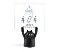 Programmer 404 Error Not Found Memo Holder Cartoon Black Cat Stand Decoration