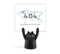 Programmer 404 Error Page Not On Earth Memo Holder Cartoon Black Cat Stand Decoration