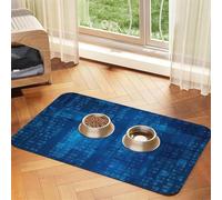 Programmer Binary Code Blue,Waterproof Pet Feeding Mat,PU Leather Placemats for Cat Dog Water Bowl,Food Mats,30x45cm