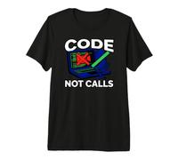 Programmer Code Not Calls Introvert Developer T-Shirt Haut de Gamme