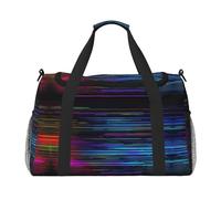 Programmer Code Sac de voyage avec fermetures éclair et poignées, grand sac de sport pliable pour vacances en famille, Noir , Taille unique
