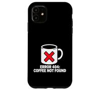 Programmer Coder Error 404 Coffee Not Found Tech Coque pour iPhone 11