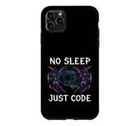Programmer Hacker No Sleep Just Code Cyberpunk Brain Coque pour iPhone 11 Pro Max