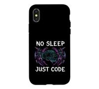 Programmer Hacker No Sleep Just Code Cyberpunk Brain Coque pour iPhone X/XS