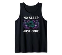 Programmer Hacker No Sleep Just Code Cyberpunk Brain Débardeur