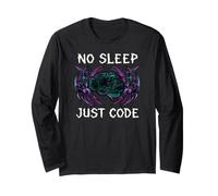 Programmer Hacker No Sleep Just Code Cyberpunk Brain Manche Longue