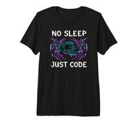 Programmer Hacker No Sleep Just Code Cyberpunk Brain T-Shirt Haut de Gamme