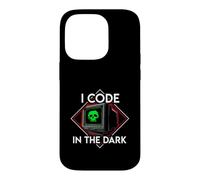 Programmer I Code in The Dark Retro Hacker Skull Coque pour iPhone 14 Pro