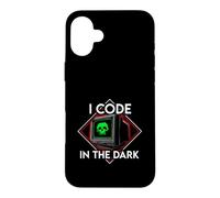 Programmer I Code in The Dark Retro Hacker Skull Coque pour iPhone 16 Plus