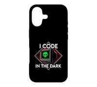 Programmer I Code in The Dark Retro Hacker Skull Coque pour iPhone 17