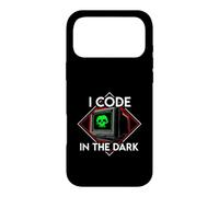 Programmer I Code in The Dark Retro Hacker Skull Coque pour iPhone 17 Pro Max
