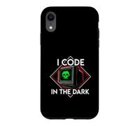 Programmer I Code in The Dark Retro Hacker Skull Coque pour iPhone XR