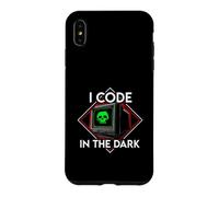 Programmer I Code in The Dark Retro Hacker Skull Coque pour iPhone XS Max
