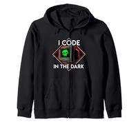 Programmer I Code in The Dark Retro Hacker Skull Sweat à Capuche