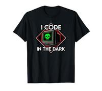Programmer I Code in The Dark Retro Hacker Skull T-Shirt