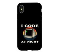 Programmer Retro Computer I Code At Night Coque pour iPhone X/XS