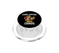 Programmer Software Developer Code Coffee Chaos PopSockets PopGrip pour MagSafe