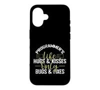 Programmer's Life Hugs & Kisses Only Bugs & Corrections Coque pour iPhone 16