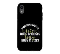 Programmer's Life Hugs & Kisses Only Bugs & Corrections Coque pour iPhone XR