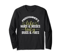 Programmer's Life Hugs & Kisses Only Bugs & Corrections Manche Longue