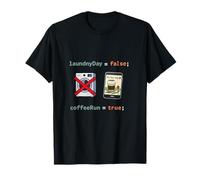Programmeur Adulte Humour Laundry Day Faux caféRun True T-Shirt
