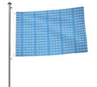 Programmeur Blue Binary Computer Code, mâts de drapeaux de jardin personnalisés, drapeaux de 90 x 60 cm avec œillets