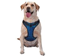 Programmeur Code Binaire Bleu,Harnais pour Animaux de Compagnie, Harnais réfléchissant réglable pour Chien,L