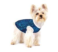 Programmeur Code Binaire Bleu,T-Shirt sans Manches en Coton pour Animaux de Compagnie, Gilet Respirant, Extensible et Doux,L