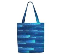 Programmeur Code Blue，Sacs d'épicerie réutilisables, sacs fourre-tout de grande capacité, sac à bandoulière en toile