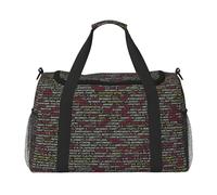 Programmeur Code Sac de voyage à main imprimé Sac de voyage pour effets personnels, sac de sport et de fitness, voyage longue distance, Noir , Taille unique