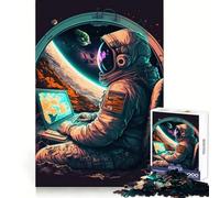 Programmeur dans l'espace Puzzle de 1000 pièces pour Adolescents Jeu de réflexion Simple et Amusant Découpe précise Père Noël Vœux 38x52cm