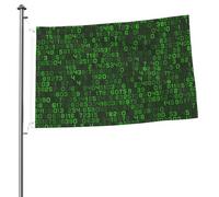 Programmeur Green Decimal Computer Code, mâts de drapeaux de jardin personnalisés, drapeaux de 90 x 60 cm avec œillets