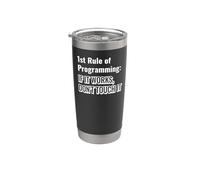Programmeur Humour Première règle de codage Phrase Gobelet isotherme en acier inoxydable double paroi