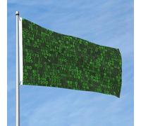 Programmeur Vert Code Informatique Décimal Drapeaux 90 x 60 cm avec œillets, mâts de drapeau de jardin personnalisés