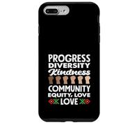 Progrès, diversité, gentillesse, Amour, Mois de l'histoire des Noirs Coque pour iPhone 7 Plus/8 Plus