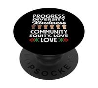 Progrès, diversité, gentillesse, Amour, Mois de l'histoire des Noirs PopSockets PopGrip Adhésif