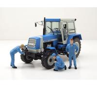 Progrès Zt 323 Tracteur Avec 3 Figurines Bleu Blanc Modèle 1:3 2 Schuco