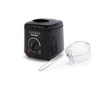 Progress 1L Compact Deep Fat Fryer - Adjustable Temperature Control, Power Lights, Filter to Reduce Odours, Non-Stick Cooking Bowl, Viewing Window, Removable Basket, 950W, Black EK2969PBLK