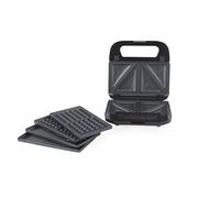 Progress Appareil 3-en-1 - Croques, Paninis et Gaufres, Machine Électrique 2 Sandwichs avec Plaques Interchangeables Antiadhésives, Température Automatique, Voyants Lumineux, 700 W