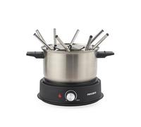 Progress Electric Fondue Maker - Comprend 8 fourchettes en acier inoxydable et pot amovible, capacité de 1,5 litre, contrôle de température réglable, voyants lumineux d'alimentation, 1500W