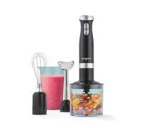 Progress Ensemble mélangeur 3 en 1 - bol à découper de 500 ml, 2 réglages de vitesse, gobelet de rangement de 700 ml, 700 W, tige de mélange et lame en acier inoxydable, accessoire pour fouet, whisp